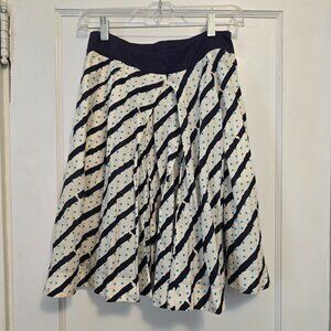 Anthropologie Edme & Esylltte striped polka dot a-line skirt, size 0
